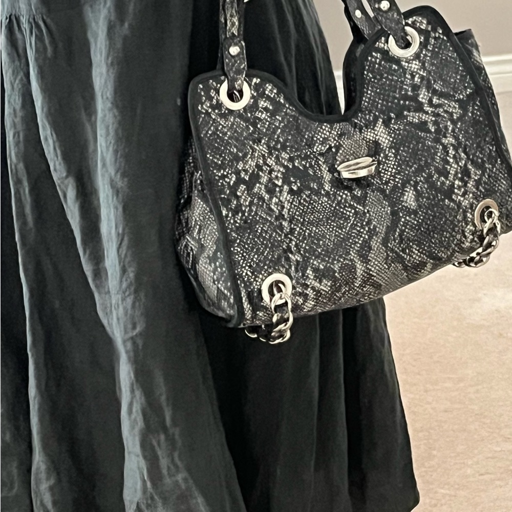 Stuart Weitzman snake print satchel VGUC - Picture 2 of 14